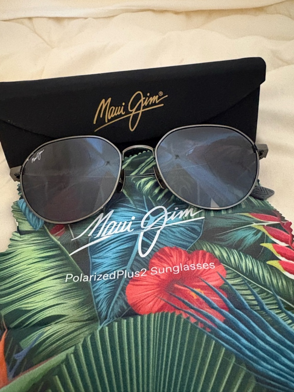 Maui Jim Black Frame Sunglasses with Gray Lenses
